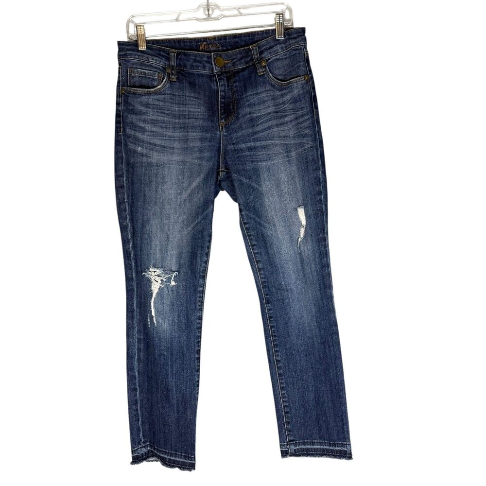 Kut From The Kloth Ankle Straight Leg Distressed Jeans Cotton Size 6